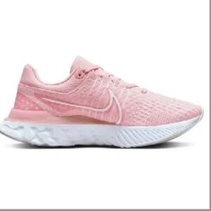 Nike React Infinity Run Flyknit 3 Running Shoes, Pink/White, 7.5